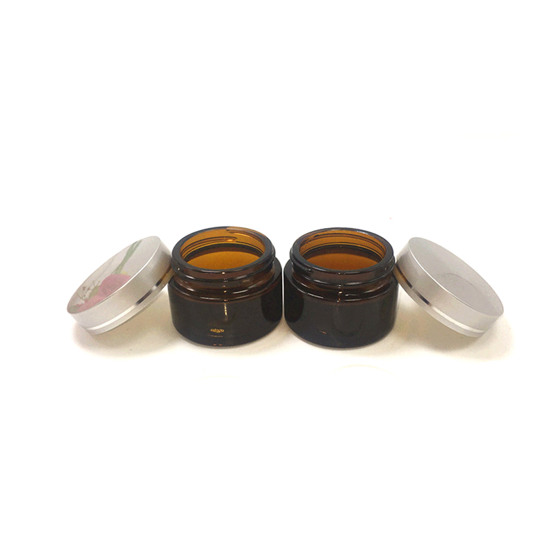 Cosmetic Glass Black Jar Cosmetic Cream Jars 5g 10g 15g 20g 30g 50g 100g 1oz 2oz Amber Glass Jar With Gold Silver Black Cap