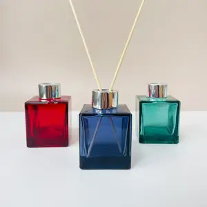Bouteille de parfum ménager en gros 100ml couleur verre clair vide bouteille de diffuseur de roseau bouteilles de diffuseur en verre