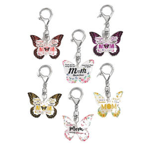 Nouvelle tendance Porte-clés en acrylique papillon créatif 2D pour la fête des mères Cadeau surprise pour maman Pendentif - Product Image 5