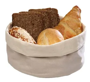 RU China Supplier Cotton Bread Basket Washable Bread Basket Foldable Bread Basket