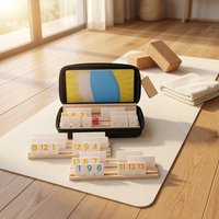 Jeu de Rummy Doreimi non transparent, 8 joueurs, 162 tuiles, 6 supports en bois, boîte en carton, écologique, double rangement, voyage