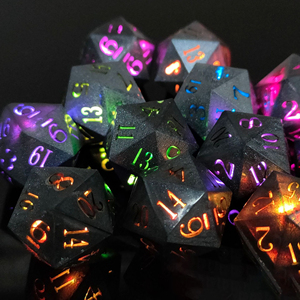 Ánh sáng lên con xúc xắc DVD phát sáng xúc xắc 7 cái <span class=keywords><strong>LED</strong></span> điện tử với hộp sạc ngục tối và con rồng xúc xắc đa diện - Product Image 2