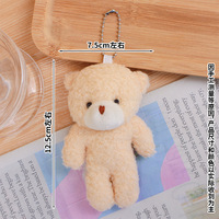 Adorables breloques de sac en forme d'ours en peluche couleur blush et jouets en peluche lapin avec rembourrage en coton PP - Vente en gros