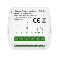 Módulo de Interruptor Inteligente Zigbee 3.0 de 1 Canal, No Requiere Neutro |   Control Remoto por Aplicación Tuya y Smart Life