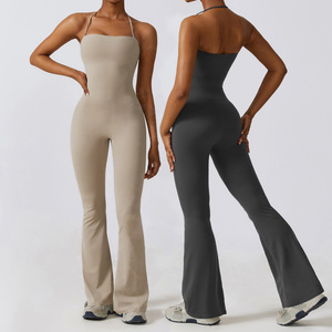 Combinaison et body de sport personnalisée et décontractés pour femmes à séchage rapide évasés nude <span class=keywords><strong>Micro</strong></span> <span class=keywords><strong>Yoga</strong></span> grande taille pour les sports et le fitness - Product Image 1