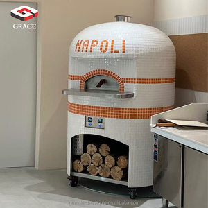 Forno per Pizza da Esterno Stile Italiano a Gas e Legna per <span class=keywords><strong>Pizzeria</strong></span>, Panificio e Ristorante - Ideale per Mais, Noci e Soia - Product Image 3