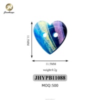 Kancing Resin Bentuk Hati Gradasi 2 Lubang Warna-warni Motif Marmer untuk Kemeja Gaun Aksesoris Pakaian Anak