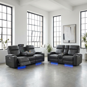 Juego de Sofás Reclinables Eléctricos Frank Furniture 3+2+1, con Carga Inalámbrica, Luces LED y Consola con Luz de Lectura Oculta - Product Image 3