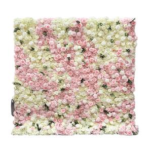 Panel de Pared de Flores Artificiales de Seda para Decoración de Bodas y Eventos, Fondo de Tela Blanco y Rosa de 8 pies x 8 pies - Product Image 5