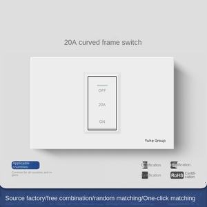 Interrupteur mural allemand et prise de type 118, panneau PC 1/2/3/4 voies, 1/2 interrupteur ouvert - Product Image 3