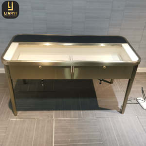 Bijoux en acier inoxydable brillant banc de travail personnalisé magasin optique au détail lunettes de soleil affichage Table - Product Image 5