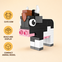 Bloques de Construcción de Animales de Granja Personalizados, Modelo 3D DIY, Juguete de Construcción STEM, OEM ODM, Marca Privada, Regalo para Niños, Colección