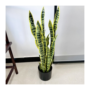 Planta Artificial de <span class=keywords><strong>Sansevieria</strong></span> en Maceta Negra de Plástico, Bonsái Decorativo para Jardín, Gran Venta - Product Image 1