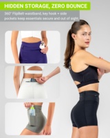 Shorts de sport personnalisés pour femmes en spandex premium, taille haute, anti-transparence, avec poche pour téléphone, OEM ODM