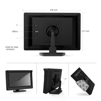 IPóster 2 vías instalar soporte de succión montaje tablero 2 entrada de vídeo 5 "Monitor de Vista trasera del coche