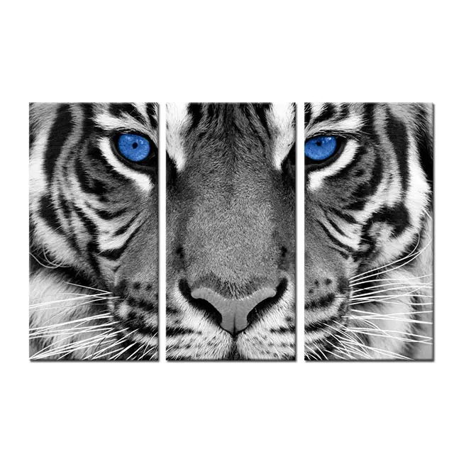 Large 3 Pieces Canvas Prints Wall Art Tiger Poster Printed On Canvas Animal Pictures Painting Artwork Framed For Office