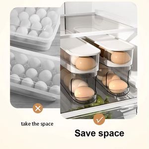 Double Layer Rolling Egg Dispenser Refrigerator Egg <b>Storage</b> <b>Box</b> Automatic Scrolling Egg Holder Household Large Capacity <b>Kitchen</b> - Product Image 3