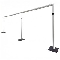 Support de rideau de fond réglable et portable en alliage d'aluminium de style classique, 9-10 pieds, pour fêtes, mariages, Noël, forgé