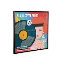 Support mural en vinyle pour exposition, cadre d'enregistrement en or, présentoir de stockage inclus