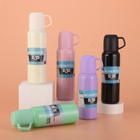 Thermos isotherme à double paroi en acier inoxydable avec poignée, grande capacité 500 ml, anti-fuite, à large ouverture, pour le camping, idéal comme cadeau
