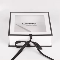 Boîte cadeau en carton pliable de luxe avec fenêtre transparente en PVC, boîte à fermeture magnétique pliable