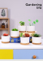 Usine directe personnalisé écologique moderne blanc Mini Cube carré en céramique succulente jardinière en porcelaine Pot de fleur pour la maison jardin