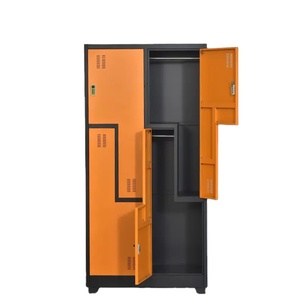 Nouveau Design Tall Steel Hanging Clothes Storage Cabinets 2/4 Doors Z Shape Office Home Metal Steel Lockers for Bedroom School Gym - Product Image 2