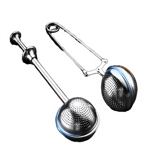 Infuseur à thé professionnel moderne en acier inoxydable en forme de boule avec poignée et couvercle pour infuser le thé en feuilles - Product Image 4