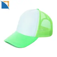 หมวกทรักเกอร์โฟมสีขาวนีออนเขียว,หมวกเบสบอลตะโลโก้ที่กำหนดเองได้ Snap Back ขายส่งผู้ใหญ่ตาข่ายหมวกนีออน