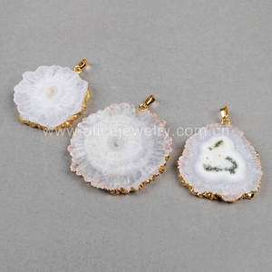 Csja — pendentif en cristal de quartz, avec fleur de <span class=keywords><strong>soleil</strong></span> blanche, druse, bijou solaire, minéraux, G0829 - Product Image 4