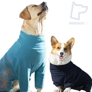 Wonderfulpet Custom Polar Fleece Pet Clothes Winter Windproof Wool Lined Dog Apparel Vest Cold Weather Jacket Dog Four Legs Coat