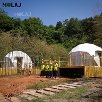 Tente Dôme de Luxe Moderne en Acier, Isolée et Transparente, en PVC, Imperméable Quatre Saisons, pour Hôtels et Camping en Extérieur