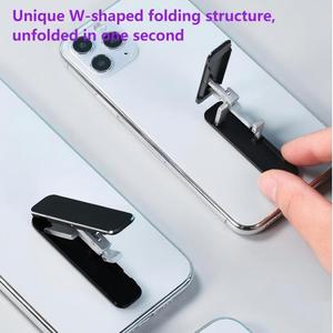 W Shape Portable Folding Aluminum Alloy Invisible Mini Metal <strong>Stand</strong> for <strong>iPhone</strong> Universal Desk Mobile Phone Holder - Product Image 3