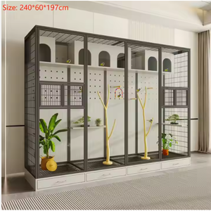 Di lusso in legno gabbia per uccelli vetrina in legno massello voliera per negozi di animali - Product Image 4