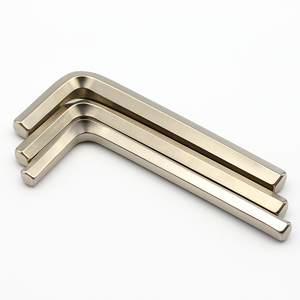 Clé Allen hexagonale à extrémité plate en acier S2 industriel en forme de L, surface rouge longue, oxyde noir, jeu métrique - Product Image 5