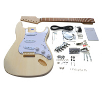 TC DIY Unfinished Basswood Maple Electric Guitar Kit-6 Strings S-s-s Pickup Configuration Unassembled for Beginners