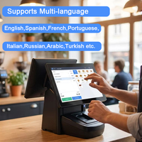EDOO Terminal Punto de Venta Todo en Uno con Pantalla Táctil de 15.6 Pulgadas, Windows, Caja Registradora Fuera de Línea con Lector de Tarjetas para Restaurante, Tienda Minorista