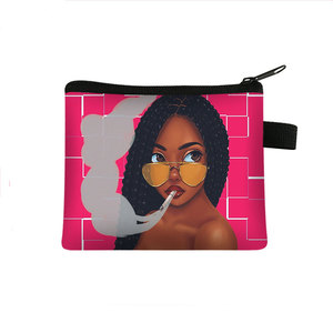 Trousse de <span class=keywords><strong>Maquillage</strong></span> Portable Noire pour Filles Afro-Américaines, Sacs Cosmétiques Élégants pour Femmes avec Fermeture Éclair, Style National - Product Image 5
