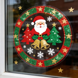 Factory Direct Waterproof Christmas Window Stickers Santa Pattern Indoor Outdoor Decor Wholesale Customizable