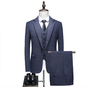 Costumes pour hommes <span class=keywords><strong>Trois</strong></span> pièces <span class=keywords><strong>Costume</strong></span> de mariage à un bouton <span class=keywords><strong>Costume</strong></span> de bureau <span class=keywords><strong>Costume</strong></span> de travail Veste + <span class=keywords><strong>Gilet</strong></span> + Pantalon - Product Image 1