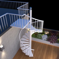 Escalier en spirale extérieur moderne avec structure en acier galvanisé et design rotatif