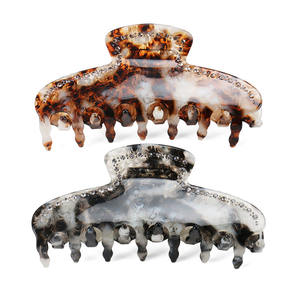 Pinza de pelo de acetato de celulosa con concha de tortuga <span class=keywords><strong>Alexander</strong></span> francés, accesorios grandes para el cabello con diamantes de imitación - Product Image 1