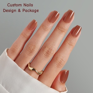 Faux ongles carrés courts réutilisables Xianxing – Vente en gros, couleur unie, gel naturel doux, qualité supérieure, pour l'automne et l'hiver, à presser - Product Image 1