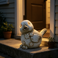 Lampe Solaire en Gros MGO en Forme d'Animal avec Fleur - Lampe de Jardin Nocturne Décoration de Patio Statue Extérieure Étanche