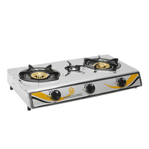 Cuisinière à gaz à 3 brûleurs haute efficacité en acier inoxydable GPL/gaz naturel, plaque de cuisson domestique pour cuisine - Product Image 2