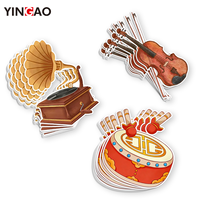Autocollants découpés sur mesure en vinyle imperméable et durable, à thème instruments de musique de dessins animés, pour adolescents et fans de musique, pour décorer guitares, basses et batteries