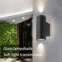 Lámpara de Pared Exterior de Aluminio, Estilo Nórdico Simple, Doble, Impermeable, para Porche, Estudio, Sala de Estar, Patio, Parque