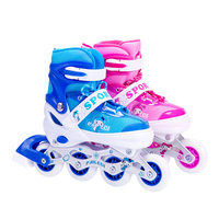 Vente en gros d'usine, pas cher, modèle PAPAISON 107, patins à roulettes pour enfants, roues lumineuses, 64 mm/70 mm, PVC/PU, en stock