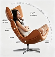 360 °   Fauteuil pivotant en cuir Napa avec repose-pieds, 130 °   Fauteuil inclinable ergonomique pour salon et chambre à coucher