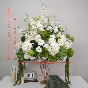 Roses artificielles en soie 5D de haute qualité DKB, hortensias roses, violets, bleus, boules de fleurs en vrac pour les centres de table de mariage - Product Image 2